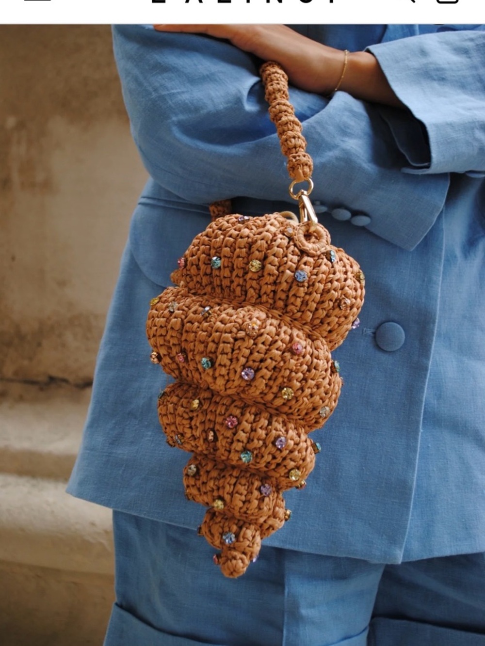 L’alingi Crystal Beaded Crochet Mini Hand Bag - Picture 7 of 7